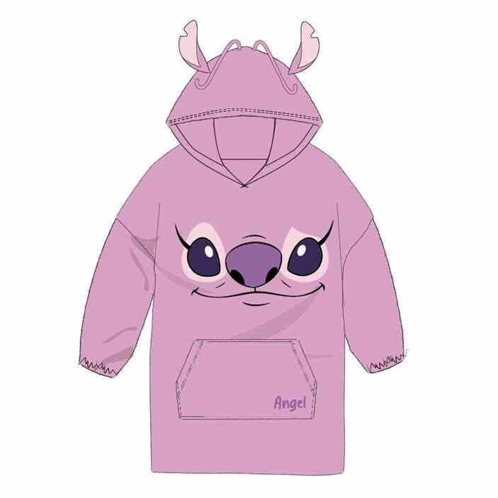 Disney Stitch Angel oversize sweatshirt coat adult coral Nerdscape