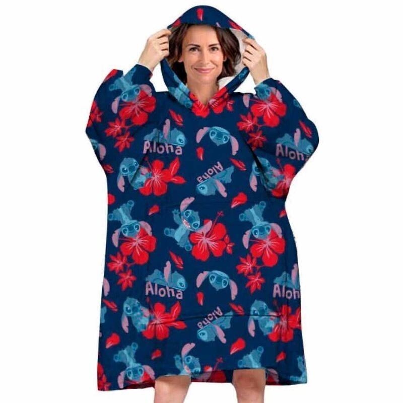 Disney Stitch oversize sweatshirt coat adult coral Nerdscape