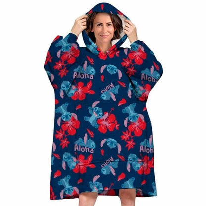 Disney Stitch oversize sweatshirt coat adult coral Nerdscape