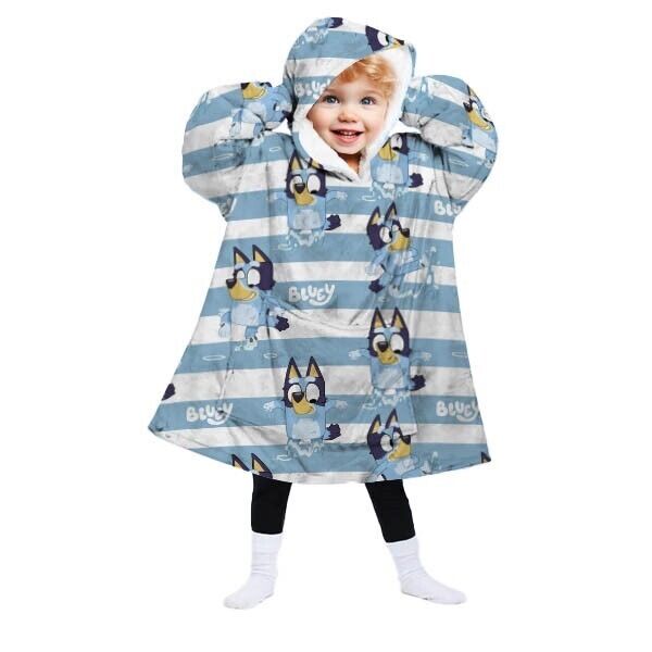 Bluey oversize sweatshirt coat kids coral Nerdscape