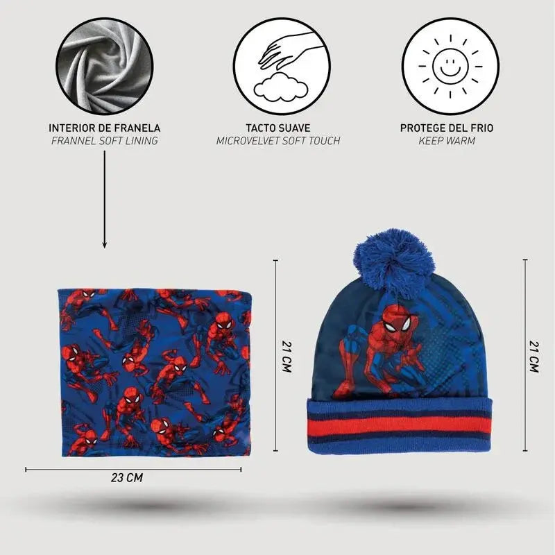 Marvel Spiderman winter set snood hat gloves Nerdscape