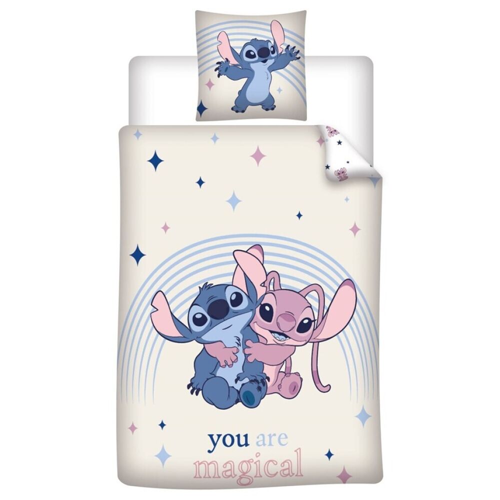 Disney Stitch & Angel policotton duvet cover bed 90cm Nerdscape