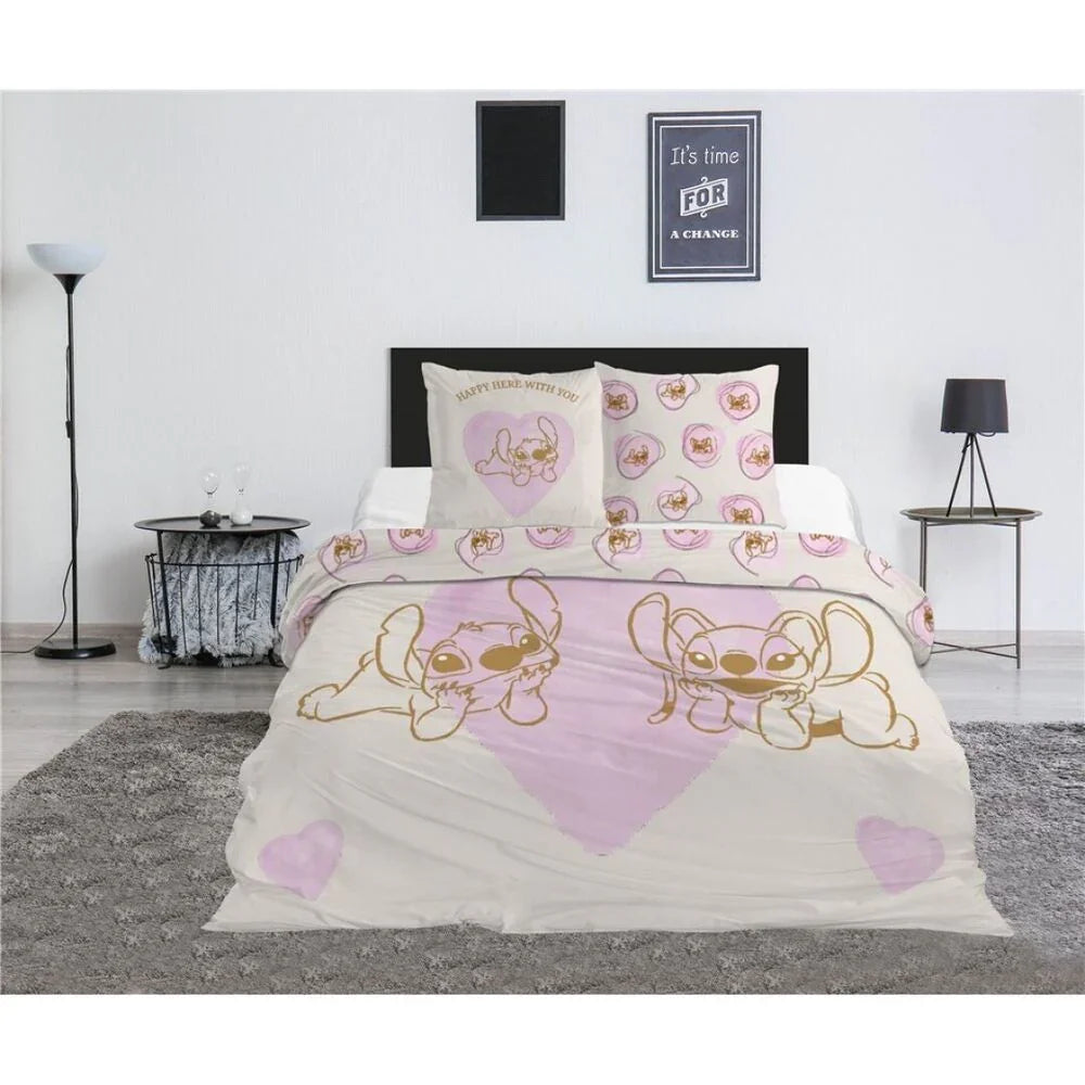 Disney Stitch & Angel policotton duvet cover bed 135cm Nerdscape