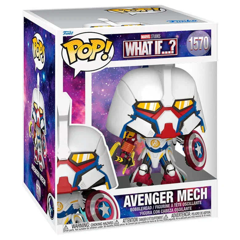 Funko Pop! Marvel What If..? Avenger Mech - Figura da Collezione Vinyl Nerdscape