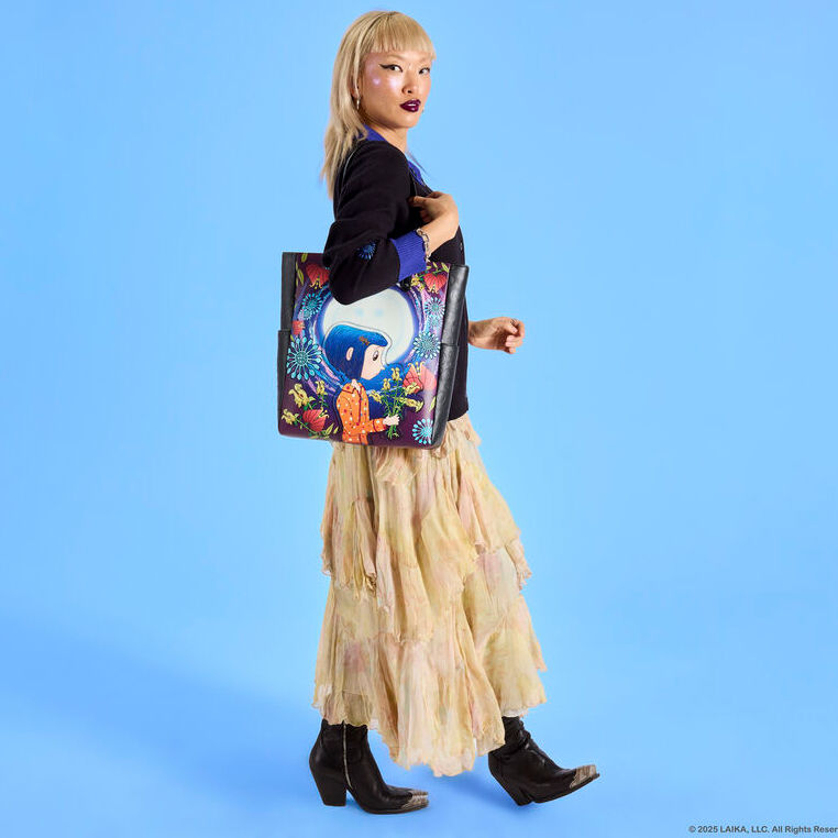 Loungefly Coraline Worlds Laika shopping bag Nerdscape