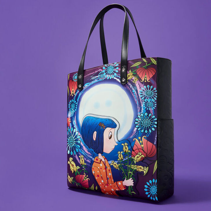 Loungefly Coraline Worlds Laika shopping bag Nerdscape
