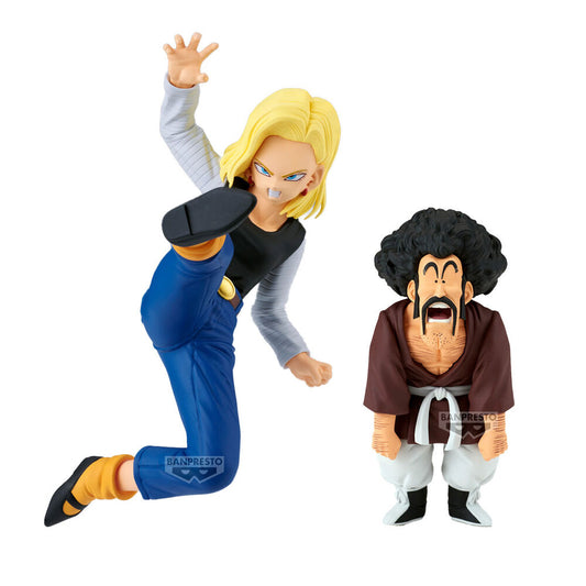 Dragon Ball Z Match Makers Android 18 &amp; Mr. Satan set 2 figures 11-8cm