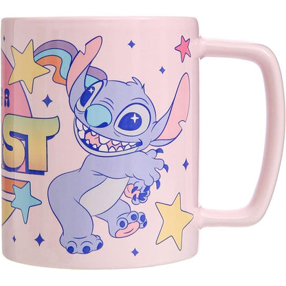 Disney Angel & Stitch Mug with teddy bear cover 440ml Nerdscape