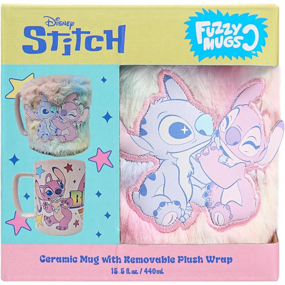 Disney Angel & Stitch Mug with teddy bear cover 440ml Nerdscape
