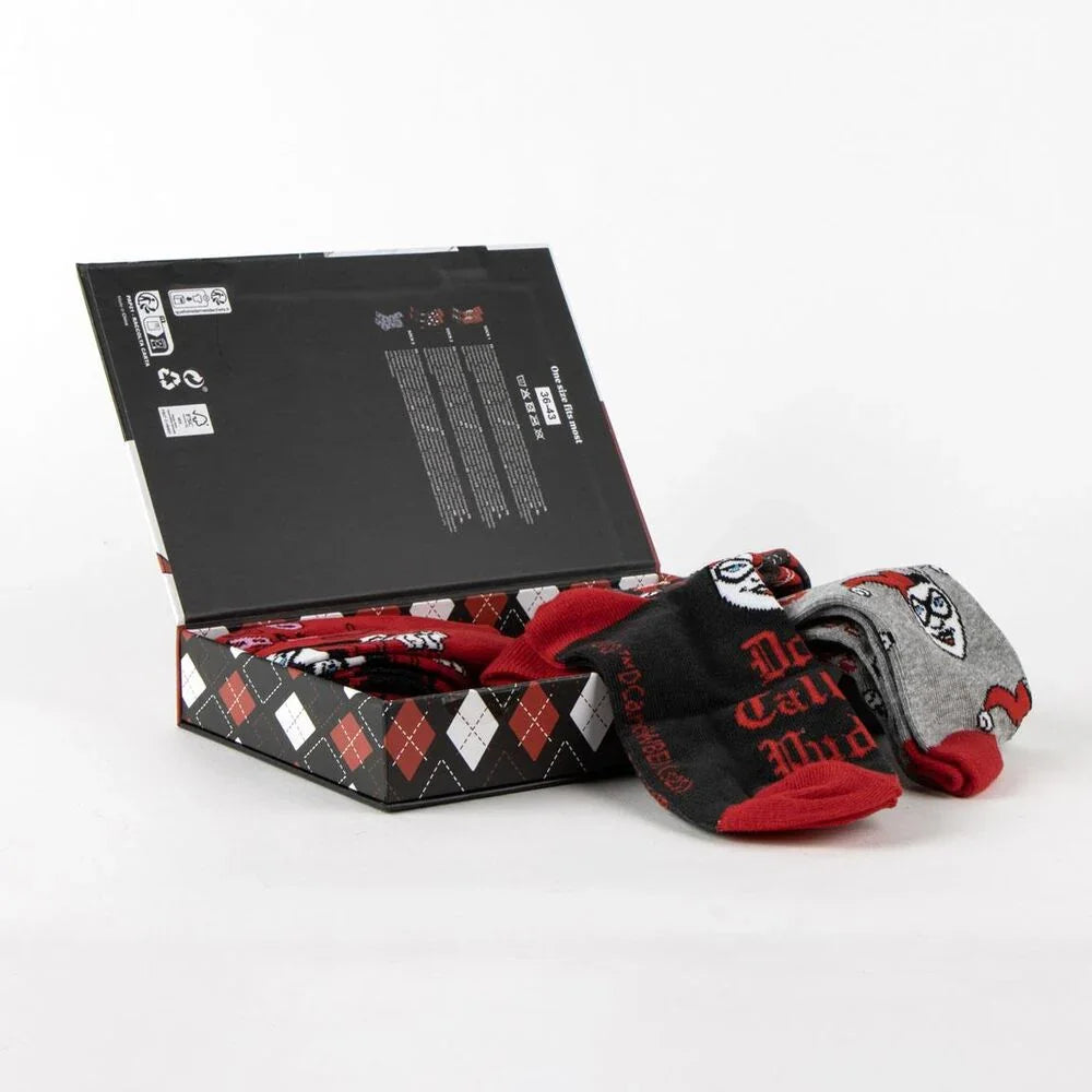 DC Comics Harley Quinn pack 3 adult socks Nerdscape