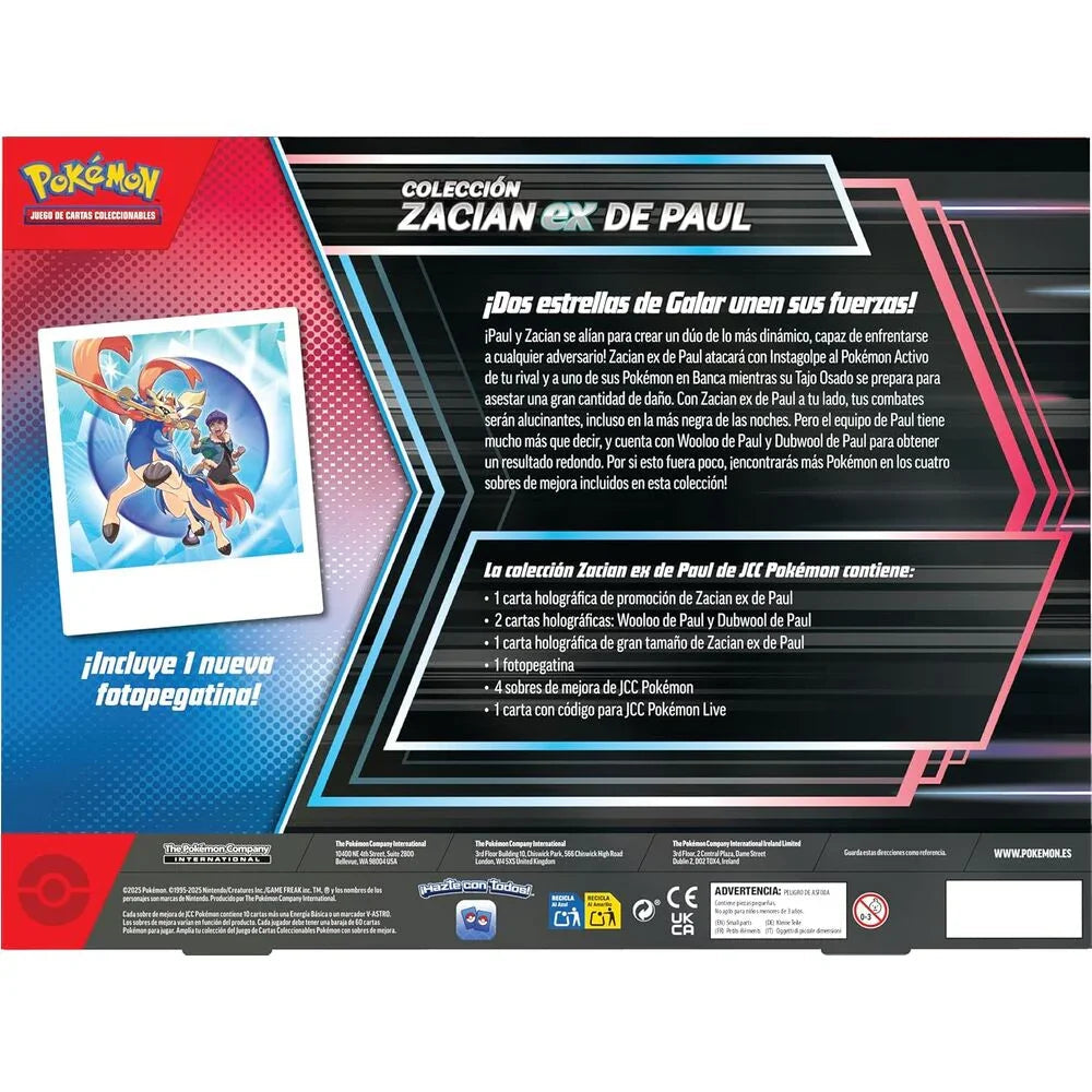 Spanish Pokemon Zacian Ex de Paul Blister set of collectible cards Nerdscape