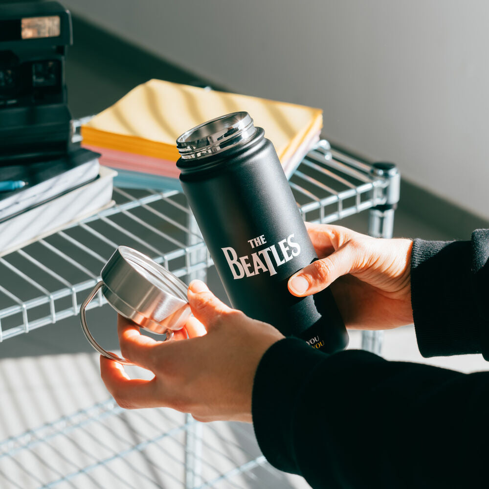 The Beatles Bottiglia Acciaio Inox 500ml con Tappo Ermetico e Maniglia - Nerdscape Nerdscape