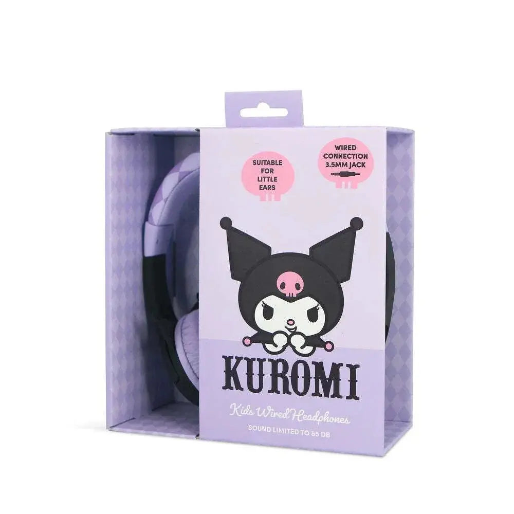 Cuffie Kuromi per bambini con filo, confezione viola, jack 3.5mm, accessorio Nerdscape