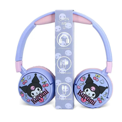 Hello Kitty Kuromi wireless kids headphones with safe volume, 24-hour battery, and adjustable fit
