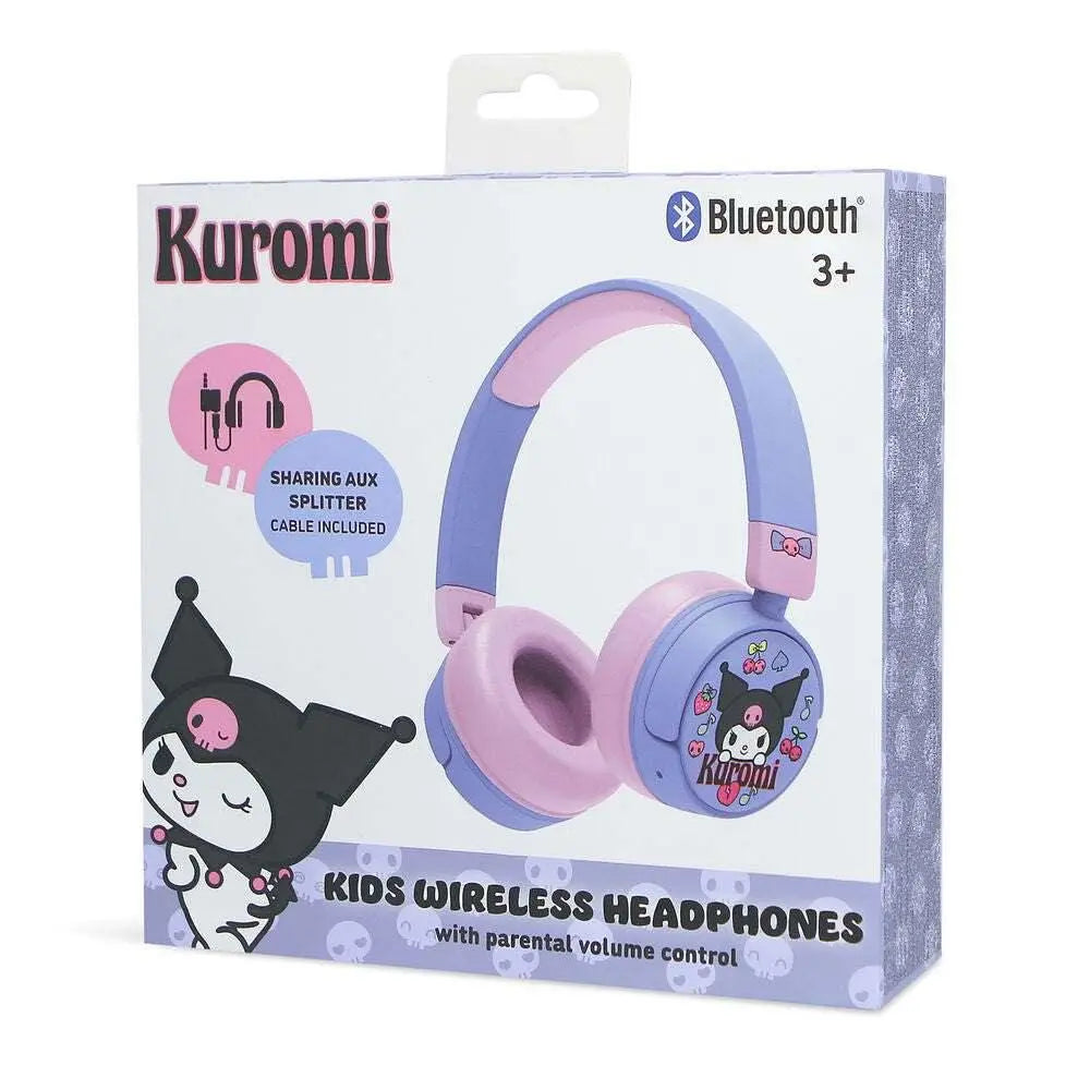 Cuffie wireless per bambini Kuromi viola e rosa in confezione Nerdscape, Bluetooth e controllo volume