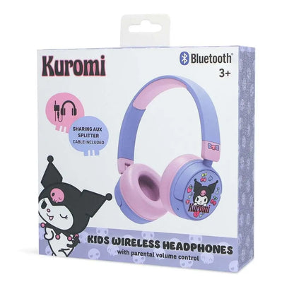 Cuffie wireless per bambini Kuromi viola e rosa in confezione Nerdscape, Bluetooth e controllo volume