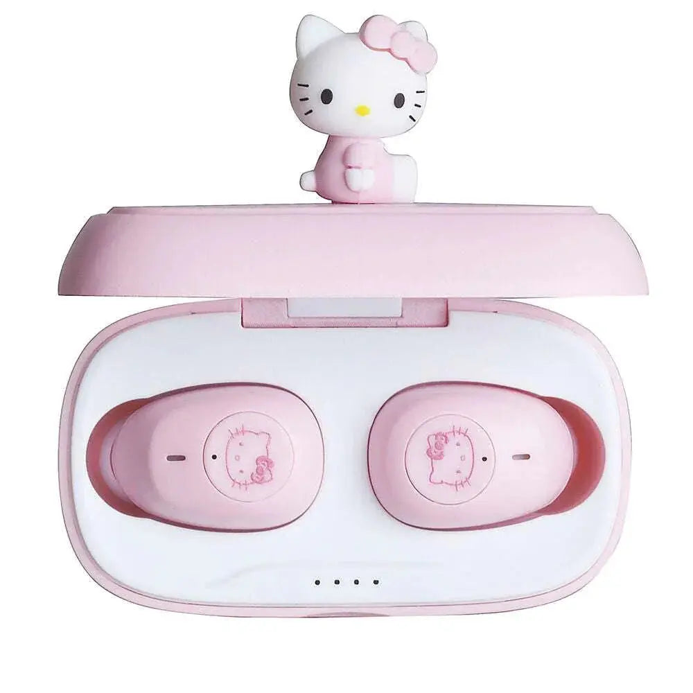 Auricolari wireless rosa con custodia e decoro Hello Kitty, accessorio Nerdscape