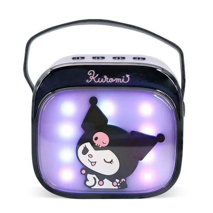 Borsetta Nerdscape con personaggio Kuromi, luci LED colorate e manico nero, stile kawaii.