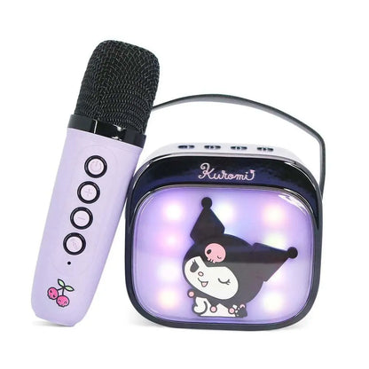 Set karaoke portatile Nerdscape con microfono viola e speaker Kuromi luminoso