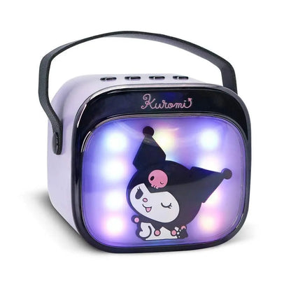 Cassa bluetooth Kuromi con luci LED colorate, design kawaii, accessorio nerd su Nerdscape