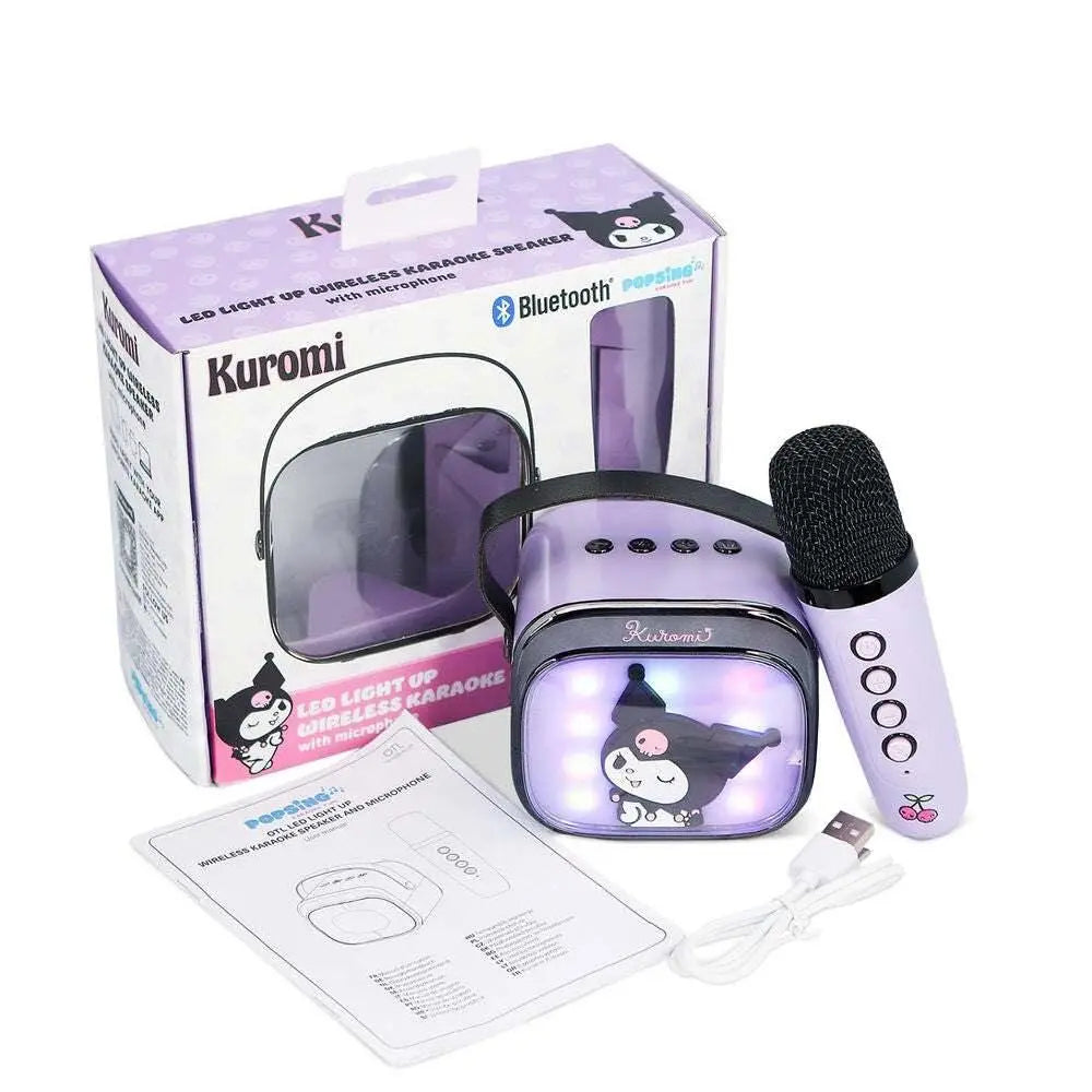 Hello Kitty Kuromi LED wireless karaoke speaker with microphone and Bluetooth connectivity