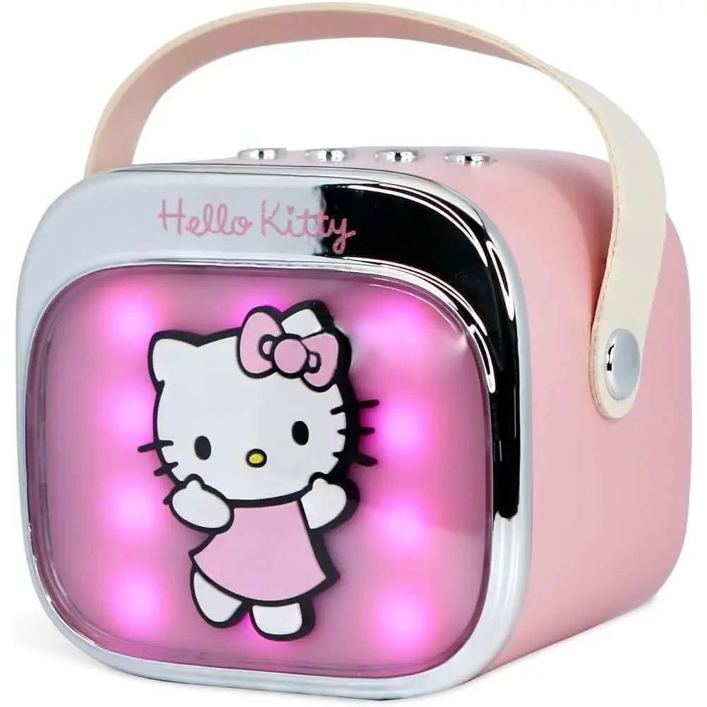 Radio portatile rosa Hello Kitty con luci LED, design kawaii, accessorio Nerdscape