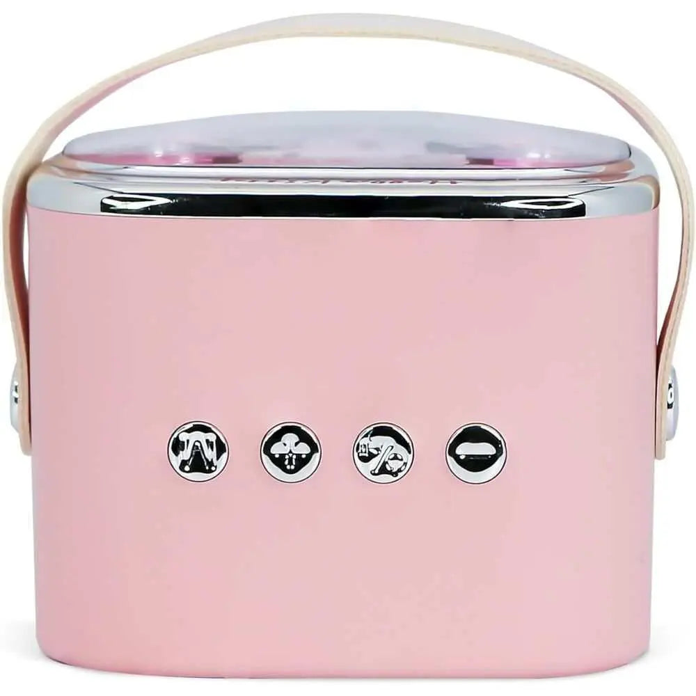 Borsa rosa a forma di scatola con manico e simboli nerd, accessorio Nerdscape