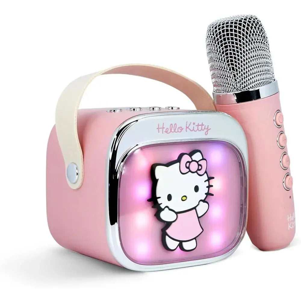 Cassa karaoke rosa Hello Kitty con microfono, illuminata, accessorio Nerdscape ideale per bambini
