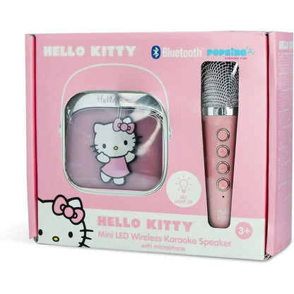 Hello Kitty LED Karaoke wireless speaker and microphone with Bluetooth connectivity and TF card slot