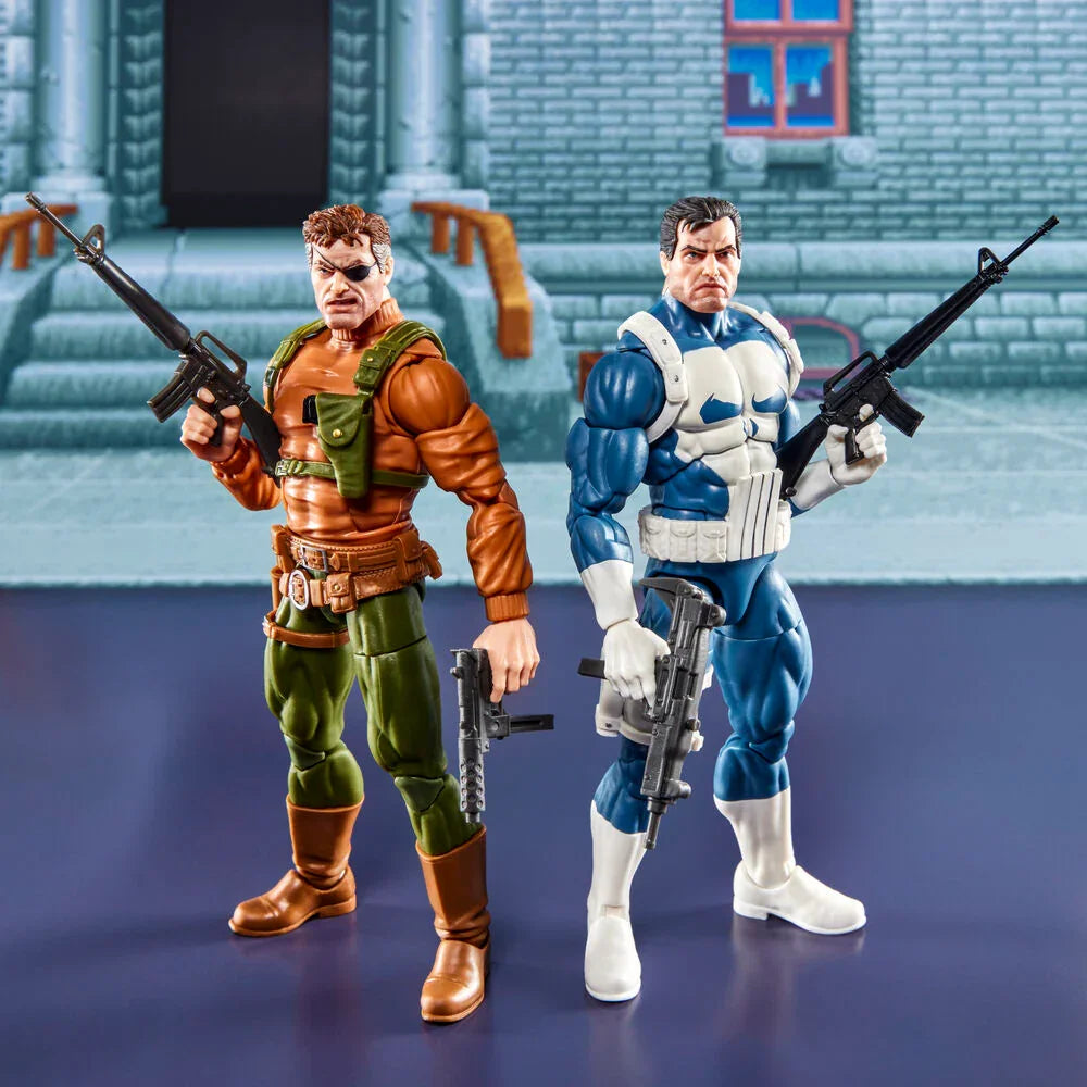 Marvel Legends The Punisher Gamerverse - Figura da Collezione Punisher & Nick Fury - Nerdscape Nerdscape