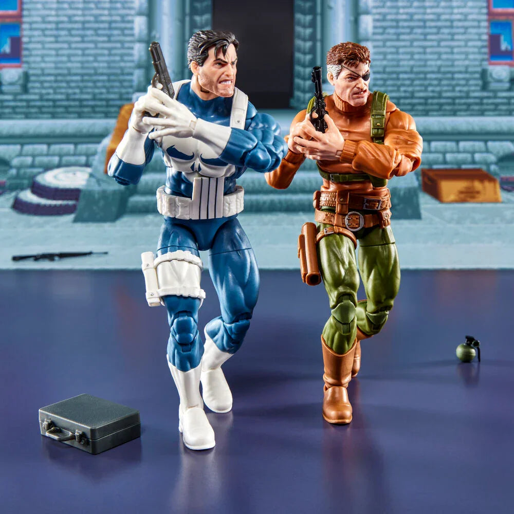 Marvel Legends The Punisher Gamerverse - Figura da Collezione Punisher & Nick Fury - Nerdscape Nerdscape