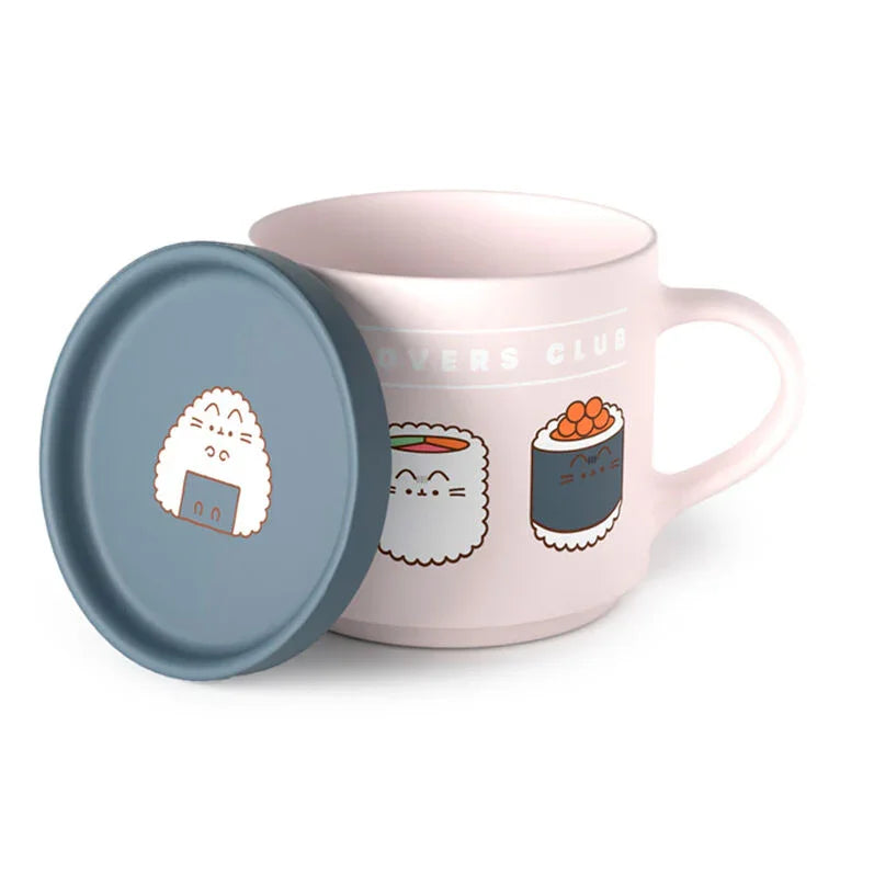 Pusheen the Cat Sushi Lover mug & coaster lid set Nerdscape