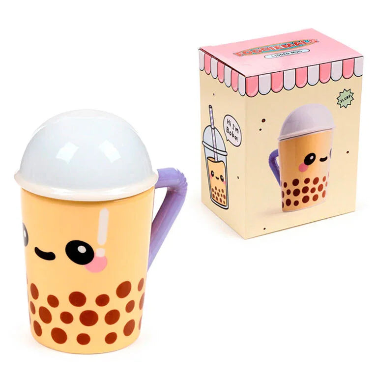 Foodiemals boba bubble tea mug with Lid 300ml Nerdscape