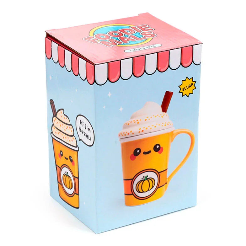 Foodiemals Latte pumpkin mug with lid 325ml Nerdscape