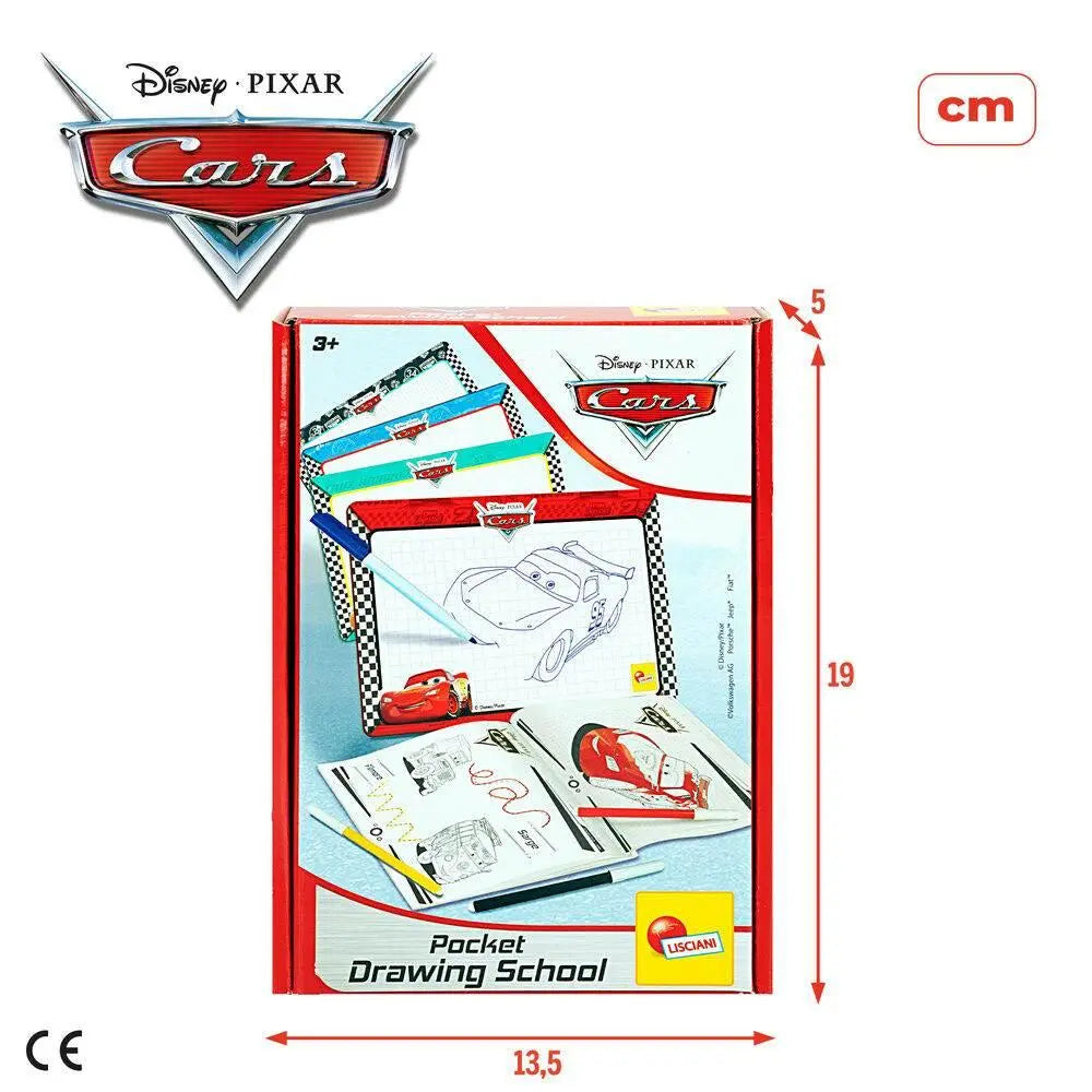 Set da disegno Disney Pixar Cars per bambini, Pocket Drawing School, scatola con logo Nerdscape