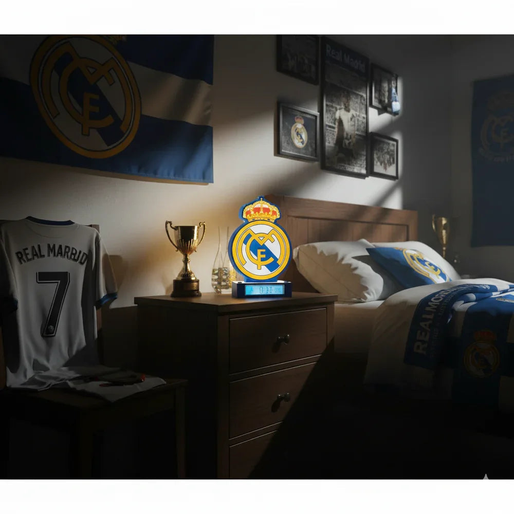 Real Madrid 3D Alarm Clock lamp Nerdscape