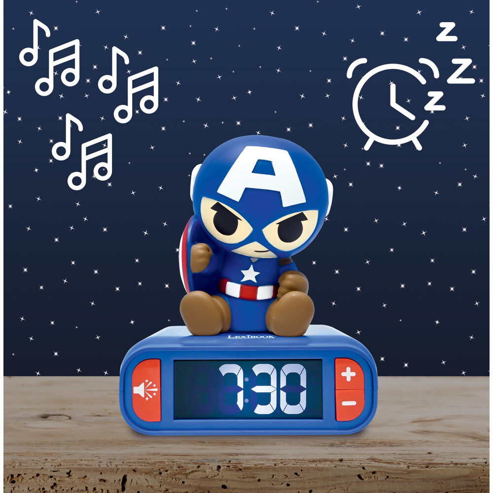 Marvel Avengers Captain America 3D Night Light Alarm Clock Nerdscape