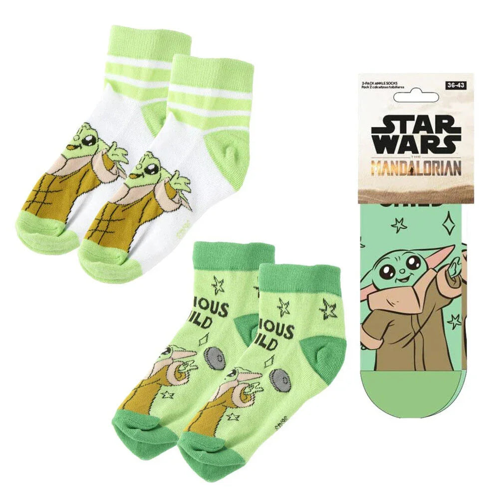 Star Wars The Mandalorian Grogu adult pack 2 socks Nerdscape