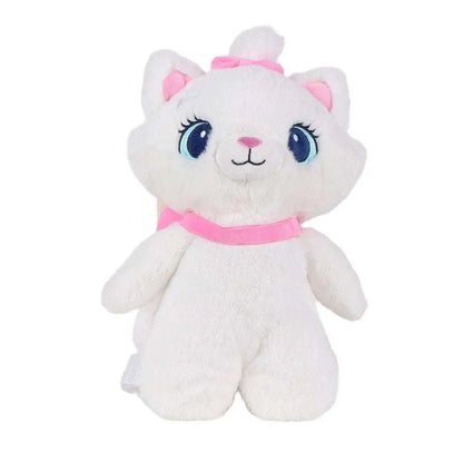 Peluches gatto bianco con fiocco rosa Nerdscape, giocattolo kawaii per appassionati nerd.