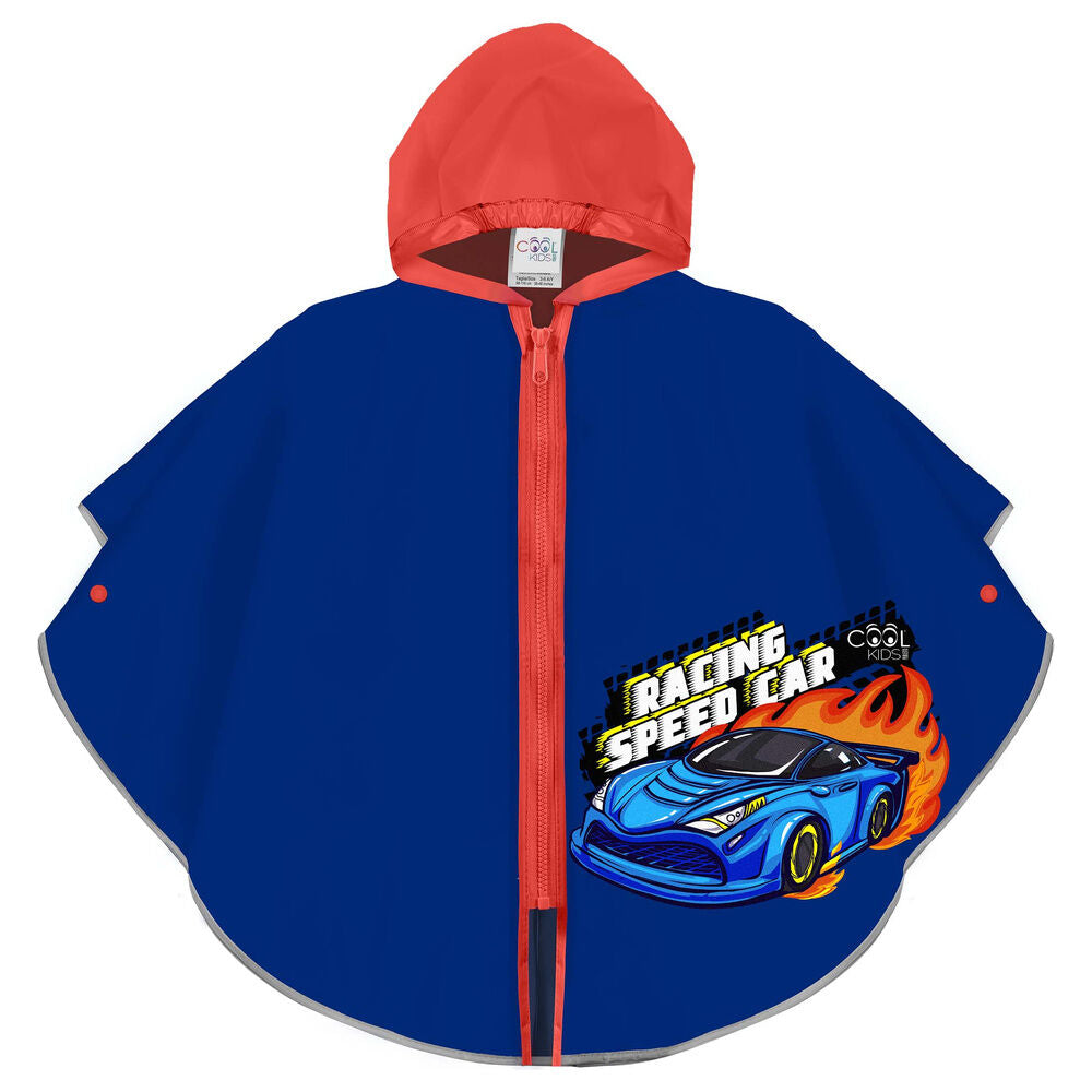 Raincoat blue racing car zip Nerdscape