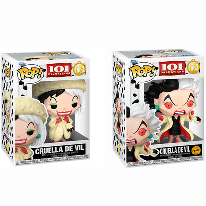 Funko Pop! Disney 101 Dalmatians Cruella de Vil 5 + 1 Chase - Figura da Collezione Vinyl