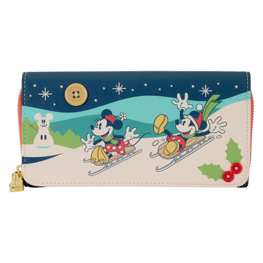 Portefeuille Loungefly Disney Mickey et Minnie pour les fêtes