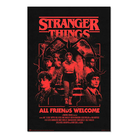 Stranger Things All Friends Welcome poster Nerdscape