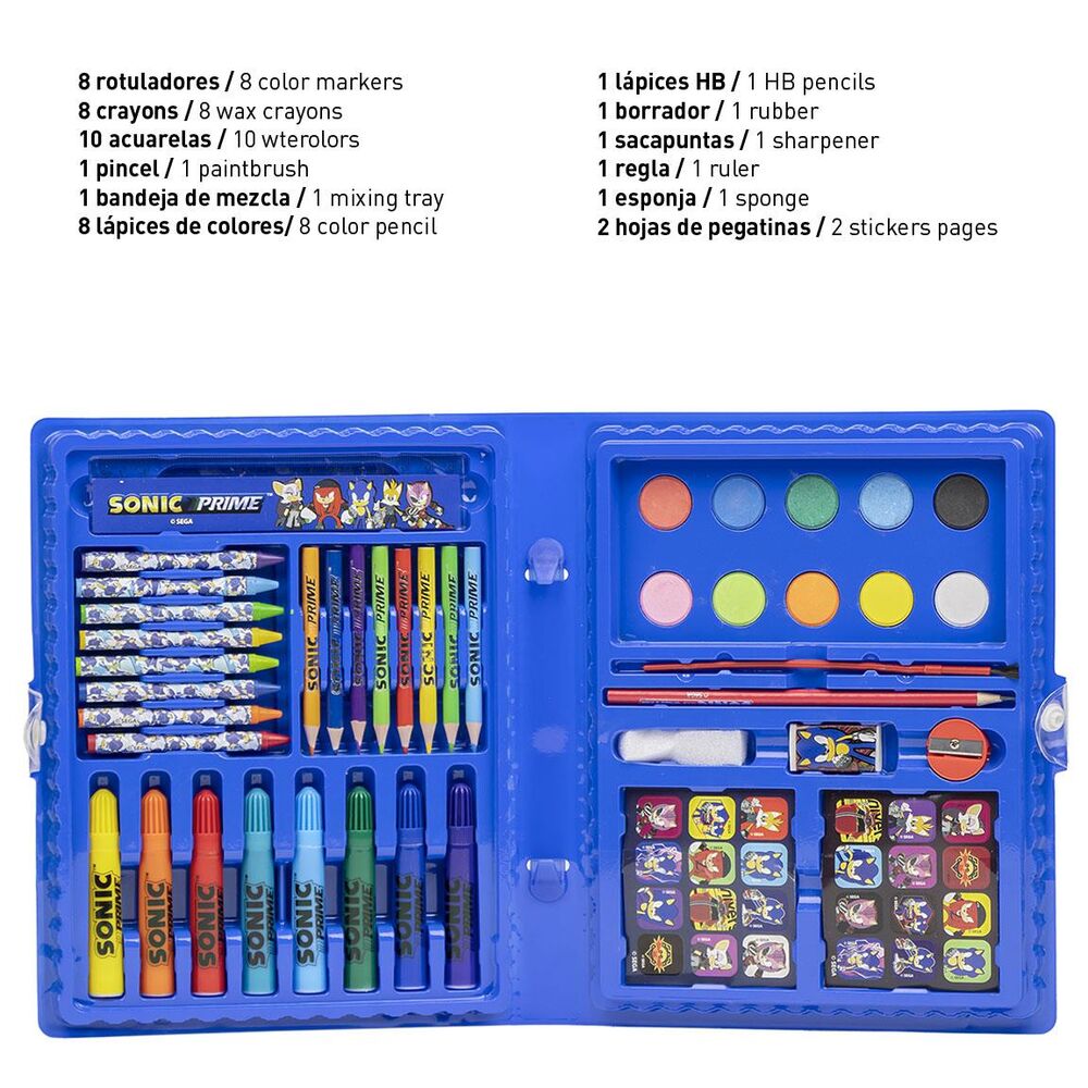 Sonic Prime Colouring stationery set Nerdscape