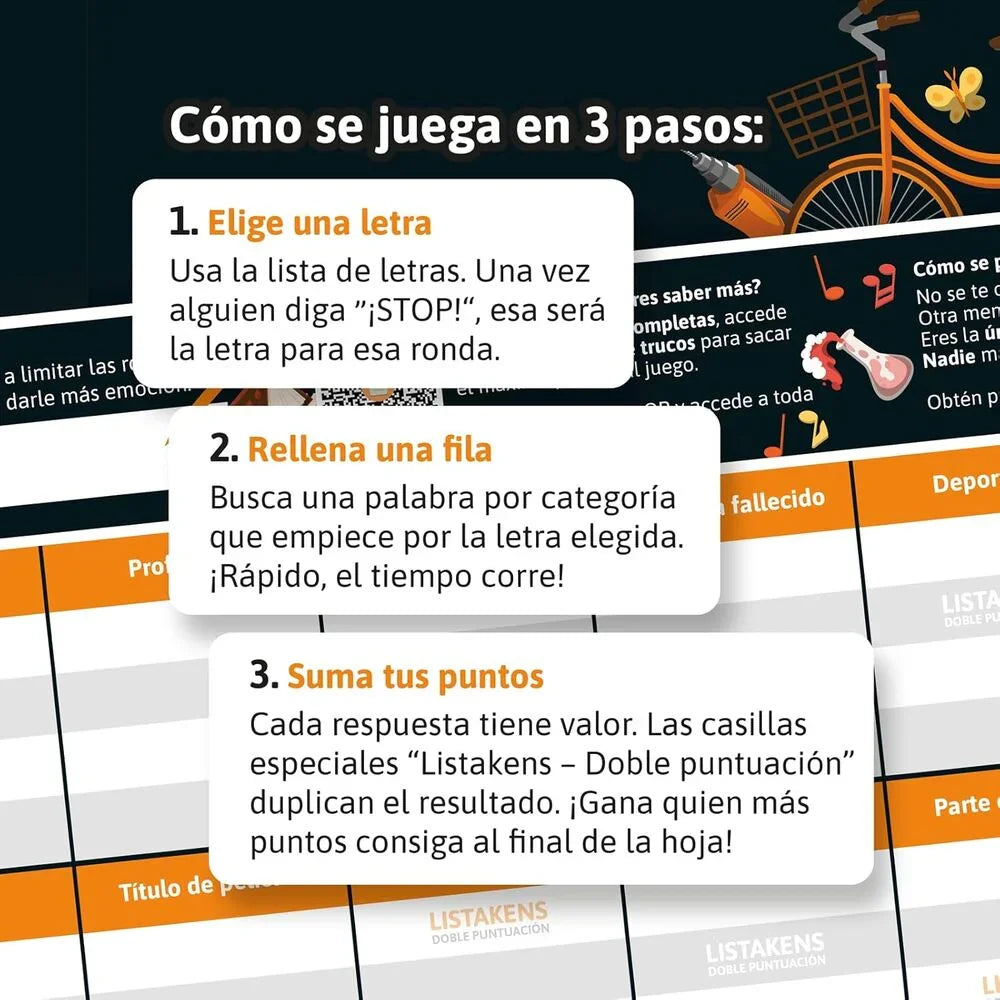 Spanish Listos Listas y Listakens board game Nerdscape