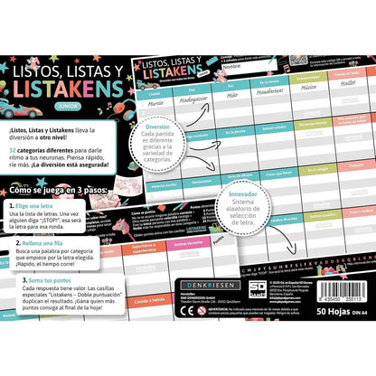 Spanish Listos Listas y Listakens Junior board game Nerdscape