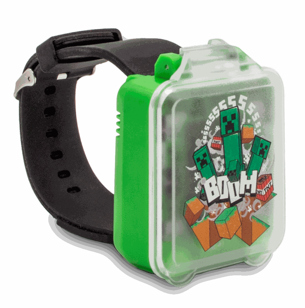 Orologio digitale Minecraft educativo con giochi, design variabile, dimensioni 17,6x10,1x5,9cm