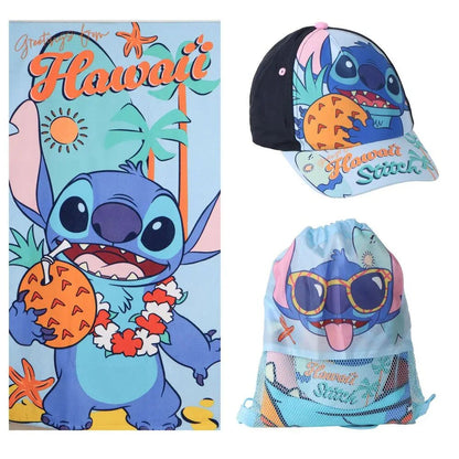 Disney Stitch towel + bag + cap set Nerdscape