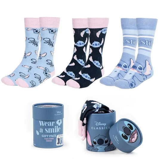 Disney Stitch pack 3 adult socks Nerdscape