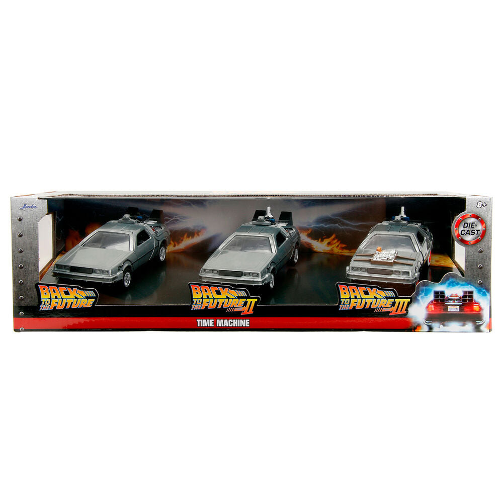 Back to the Future 40th Anniversary Time Machine pack 3 Dlorean Nerdscape